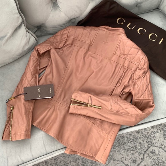 🆕🔥GUCCI Leather Moto Jacket - Authentic Sz42 - Picture 7 of 8